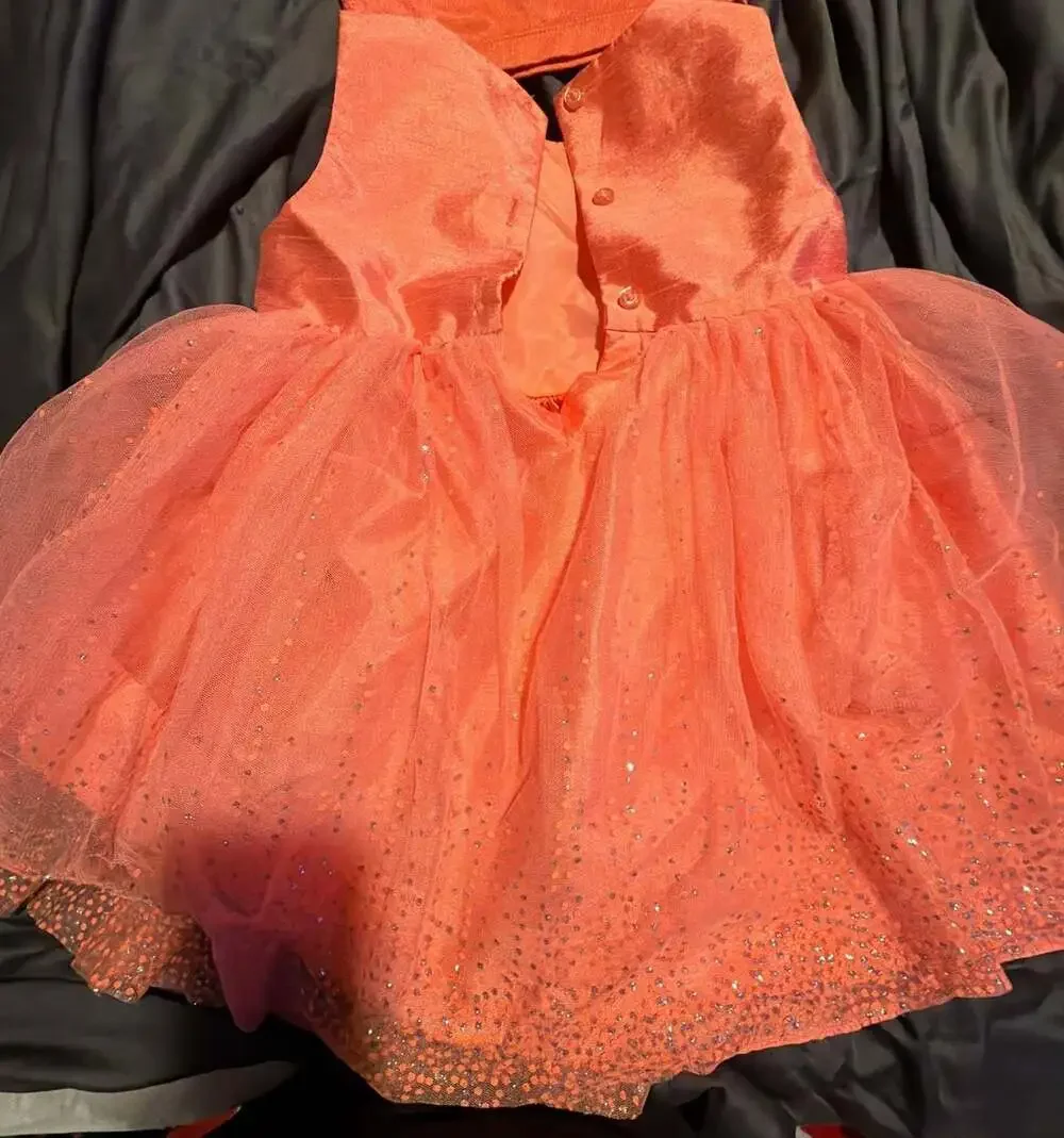 Toddler Girls Holiday Editions 24M Coral Tulle Dress + Wonder Nation Cat 2T